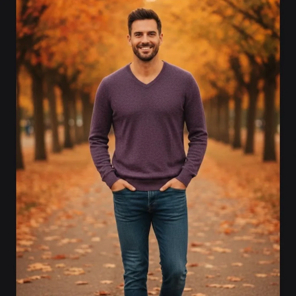 Banana Republic Purple V-Neck Sweater
